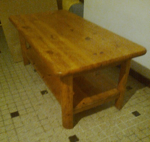 Table basse bois pin massif - table,